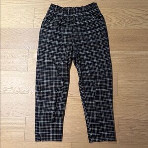 Ann Taylor Flannel Black Plaid Pants